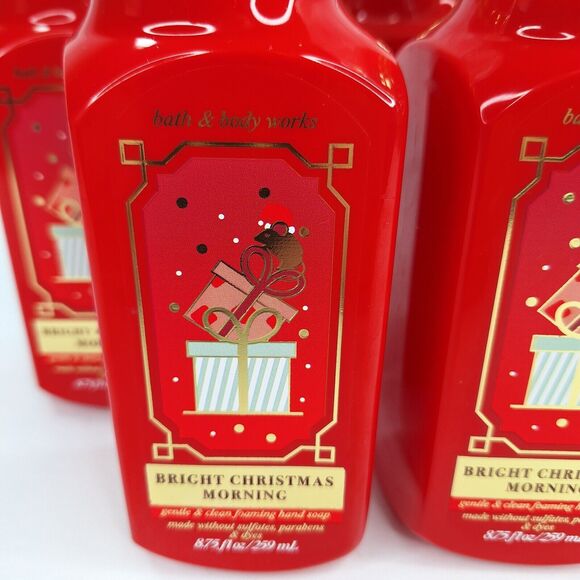 4 Bright Christmas Morning Gentle Foaming Hand Soap 8.75 oz ea Bath Body Works - Picture 2 of 5